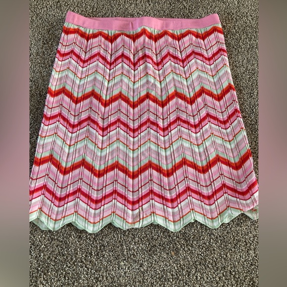 Torn by Ronny Kobo Zig Zag Chevron Pattern Knit Skirt Sz L Multi Pink - Picture 1 of 4